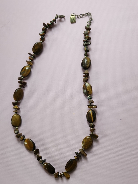 Chaps Jewelry - Vintage Chaps Tiger Eye Beaded Necklace - Brown